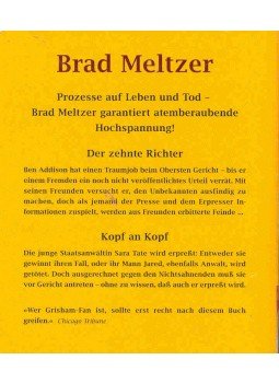 Meltzer, Brad - Der zehnte Richer (Eredeti cím: The Tenth Justice), Kopf an Kopf (Eredeti cím: Dead Even), null 2002 antikvár könyv