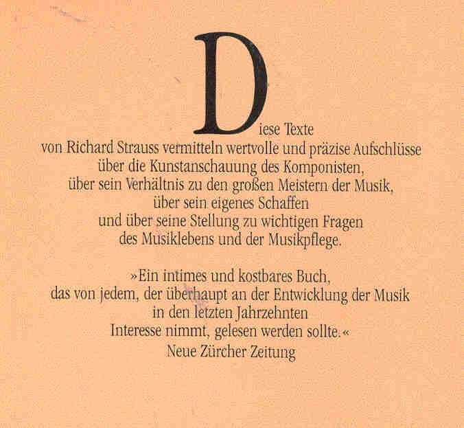 Strauss, Richard - Betrachtungen und Erinnerungen