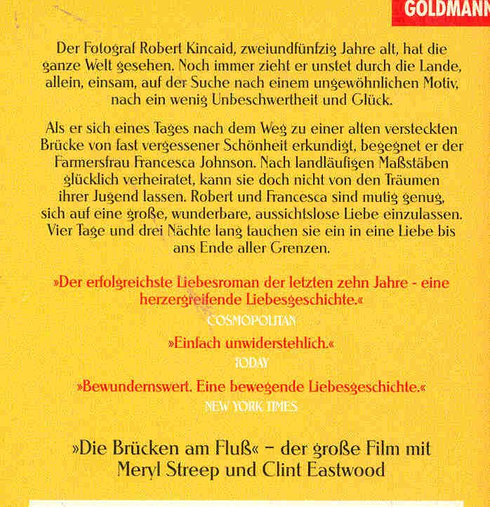Robert James Waller - Die Brücken am Fluss (Eredeti cím: The Bridges of Madison County)