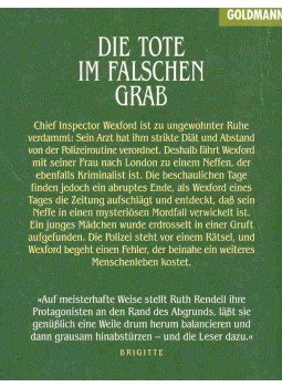 Ruth Rendell - Die Tote im Falschen Grab (Eredeti cím: Murder Being Once Done), null 1996 antikvár könyv