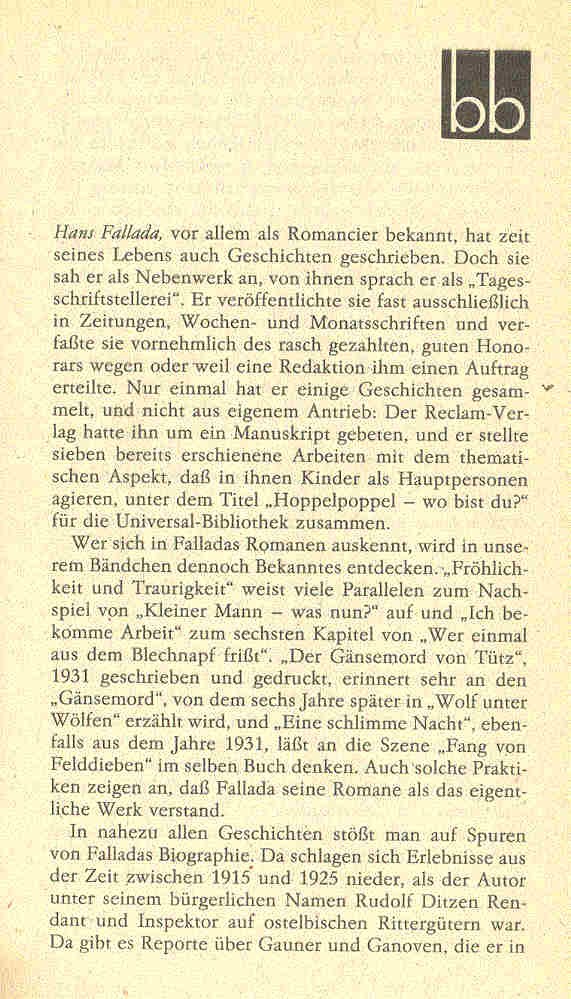 Hans Fallada - Das Wunder des Tollatsch