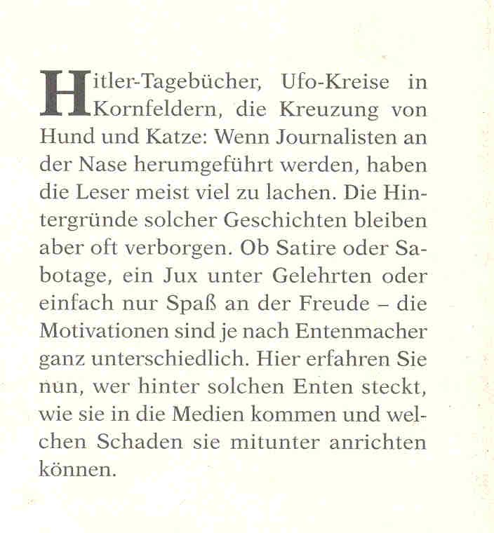 MAYER, HORST FRIEDRICH - Die Entenmacher - Wenn Medien in die Falle tappen