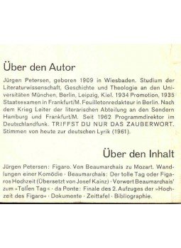PETERSEN, JÜRGEN - Die Hochzeit des Figaro - Dichtung und Wirklichkeit PETERSEN, JÜRGEN - Die Hochzeit des Figaro - Dichtung und Wirklichkeit, null 1965 antikvár könyv