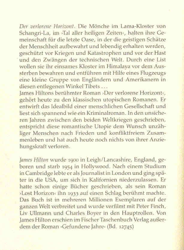 James Hilton - Der verlorene Horizont
