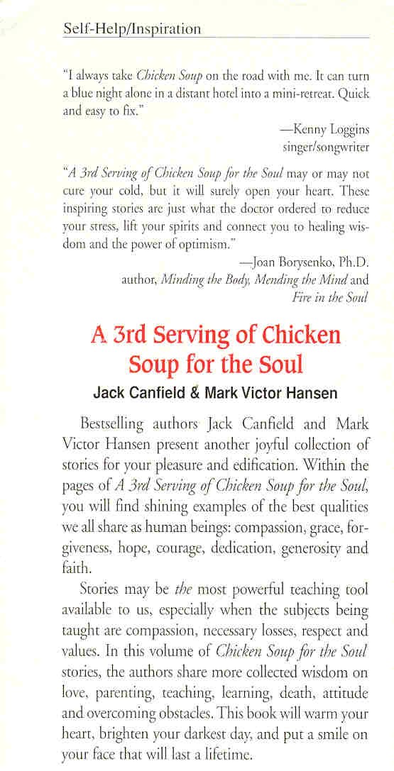CANFIELD, JACK - HANSEN, MARK VICTOR - A 3rd Serving of Chicken Soup for the Soul - 101 More Stories To Open The Heart And Rekindle The Spirit