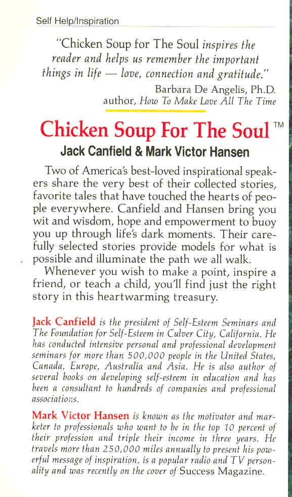 CANFIELD, JACK - HANSEN, MARK VICTOR - Chicken Soup for the Soul - 101 Stories To Open The Heart And Rekindle The Spirit