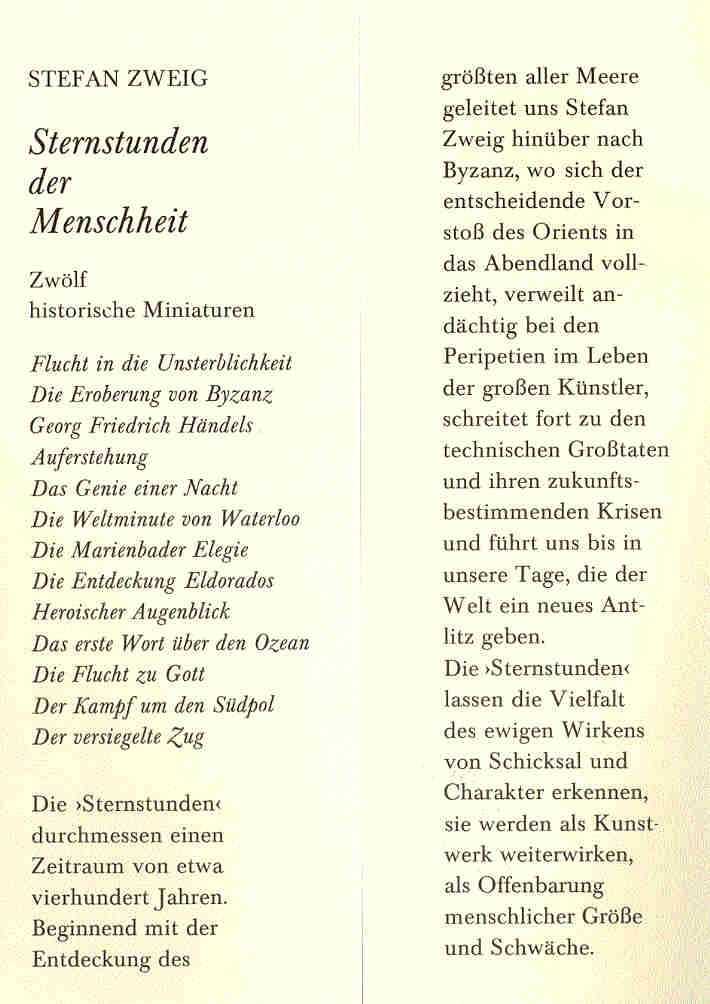 Zweig, Stefan - Sternstunden der Menschheit