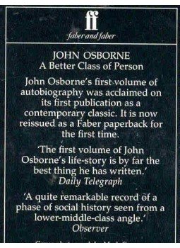 Osborne, John - A Better Class of Person - An Autobiography 1: 1929 - 1956, null 1991 antikvár könyv