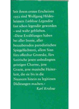 Hildesheimer, Wolfgang - Lieblose Legenden Hildesheimer, Wolfgang - Lieblose Legenden, null 1991 antikvár könyv