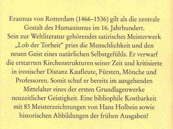ERASMUS VON ROTTERDAM - Das Lob der Torheit