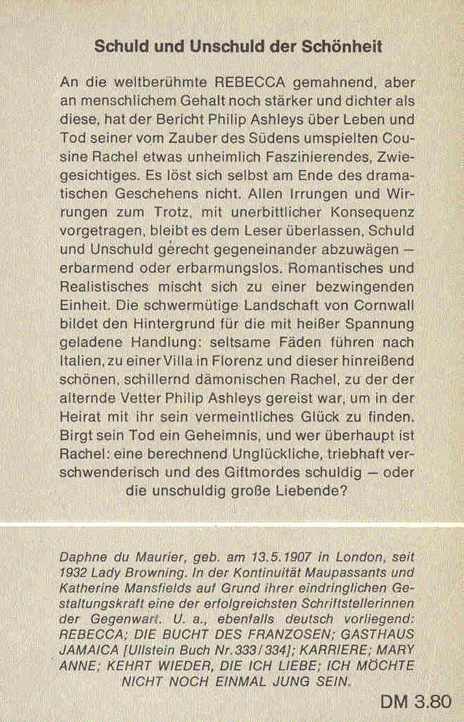 Daphne du Maurier - Meine Cousine Rachel