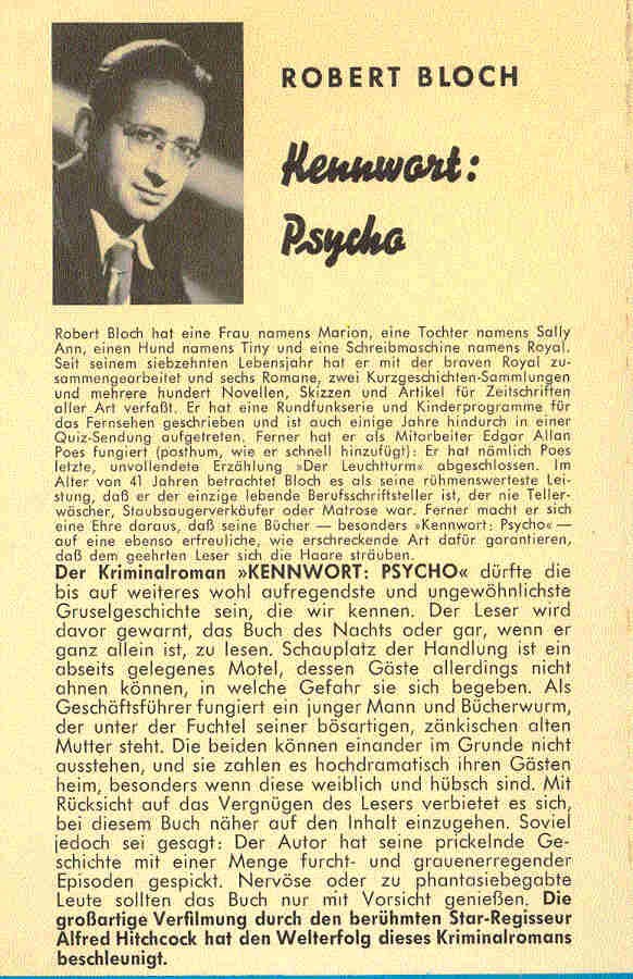 Bloch, Robert - Kennwort Psycho (Eredeti cím: Psycho)