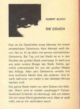 Bloch, Robert - Die Couch Bloch, Robert - Die Couch, null 1967 antikvár könyv