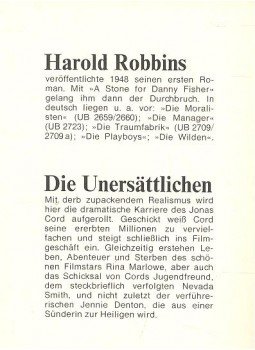 Harold Robbins - Die Unersättlichen, null 1970 antikvár könyv