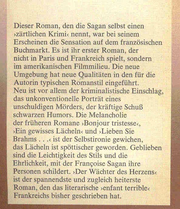 Francoise Sagan - Der Wächter des Herzens