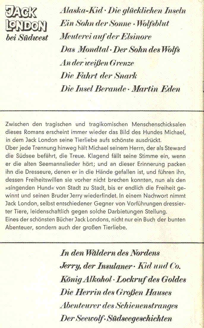 Jack London - Michael, der Bruder Jerrys (Eredeti cím: Michael, Brother of Jerry)