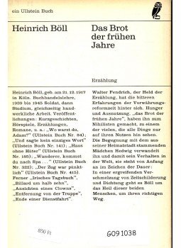 Heinrich Böll - Das Brot der frühen Jahre Heinrich Böll - Das Brot der frühen Jahre, null 1966 antikvár könyv