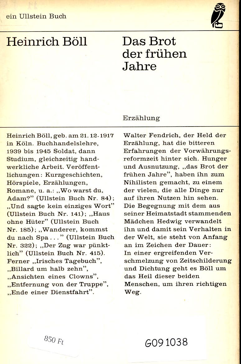 Heinrich Böll - Das Brot der frühen Jahre
