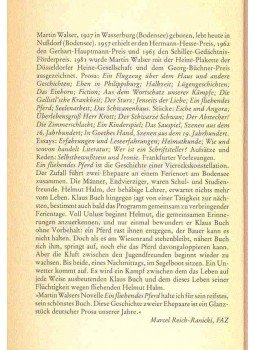 Walser, Martin - Ein fliehendes Pferd Walser, Martin - Ein fliehendes Pferd, null 1982 antikvár könyv