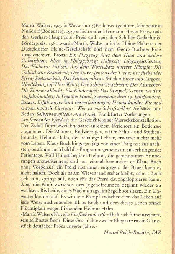 Walser, Martin - Ein fliehendes Pferd