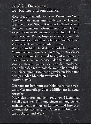 Friedrich Dürrenmatt - Der Richter und sein Henker