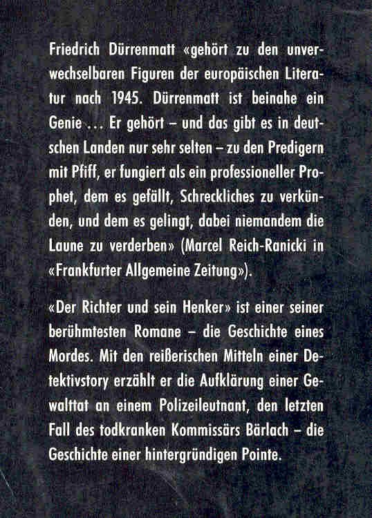 Friedrich Dürrenmatt - Der Richter und sein Henker