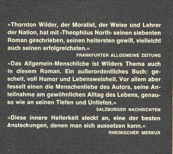 Wilder, Thornton - Theophilus North oder Ein Heiliger wider Willen