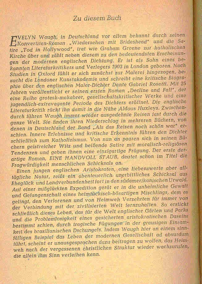 Waugh, Evelyn - Eine Handvoll Staub