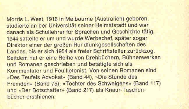 West, Morris L. - Der zweite Sieg