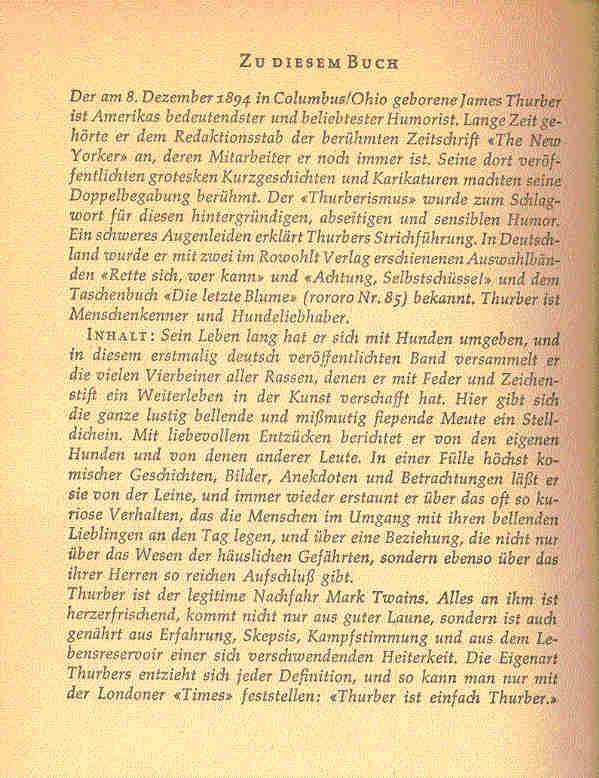 Thurber, James - So spricht der Hund