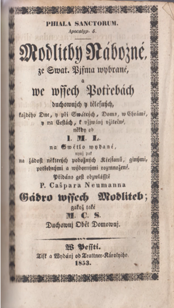 Třanovský, Jiří - Cithara Sanctorum Pisně Duchownj, Staré y nové, kterých Cýrkew Křestanská při Wýročnjch Slawnostech […] Knéze Giřjka Tranowského. – Phiala Sanctorum. – Přjdawek pronikawých nowých, y některych starych Pjsnj. [Három evangélikus imádságoskönyv egybekötve.] előnézeti kép