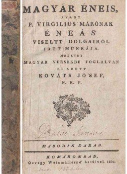 Vergilius Maro, Publius - Magyar Éneis II., Komárom 1804 antikvár könyv