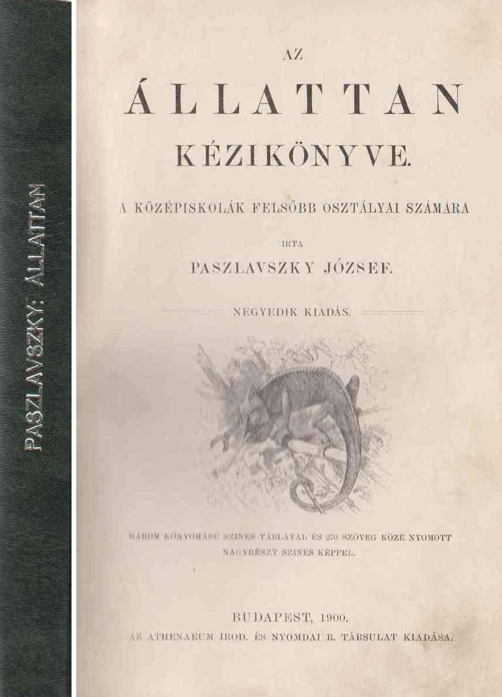 Paszlavszky József - Az állattan kézikönyve