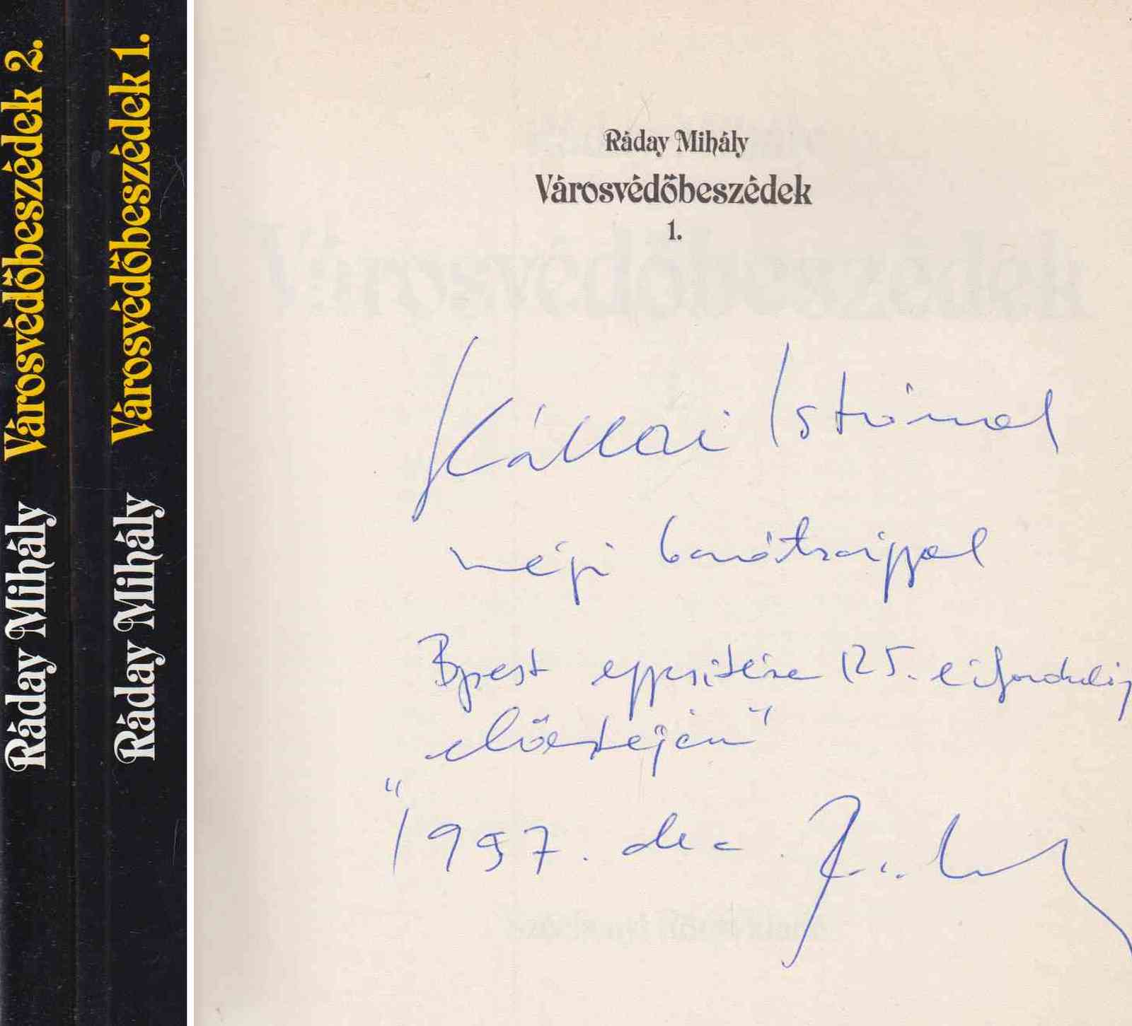 Ráday Mihály - Városvédőbeszédek 1-2. (dedikált)